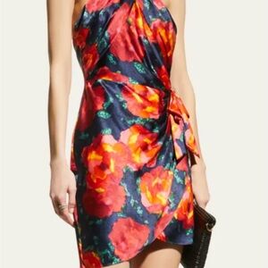 Cinq à Sept Red and Blue Floral Mini Dress